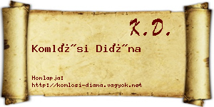 Komlósi Diána névjegykártya